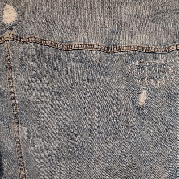 Hollister Womens Flex Denim Jean Jacket Destroyed Cotton Spandex S - Picture 8 of 13